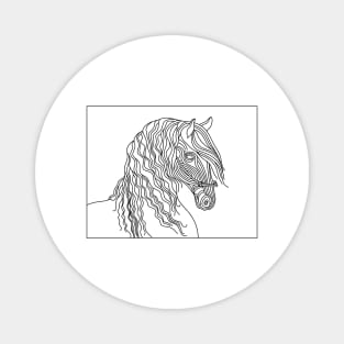 Horse line art illustration, Equine design, Equestrian minimalist art, Horse lovers gifts, Horse show mom. Magnet